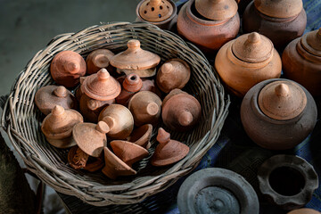 Handcraft Claypots, Thai Earthware ,Ko Kret island, Nonthaburi, Thailand.