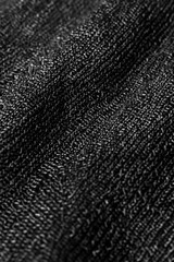 Close-up texture of natural weave cloth in dark and black color
