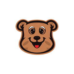 Bear face logo, vector illustration 