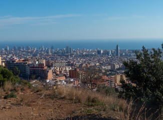 Urban landscape, panorama of the city take from the mountain