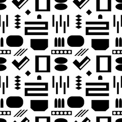 Abstract shapes backgrounds black figure patterns. Geometric patterns in a trendy retro brutalist style.