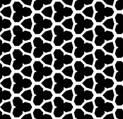 Black and white seamless abstract pattern. Background and backdrop. Grayscale ornamental design. Mosaic ornaments. Vector graphic illustration. EPS10.