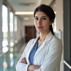 portrait of a woman in a hospital, businesswoman, doctor, management, success - obrazy, fototapety, plakaty