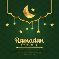 ramadan kareem wishing post with pattern vector design