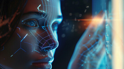 futuristic eyes interface, augmented reality, science fiction, innovation, development, artificial intelligence, AI - obrazy, fototapety, plakaty