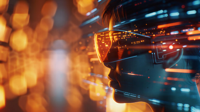 virtual reality headset, a modern, futuristic image