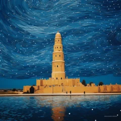 Ingelijste posters lighthouse in the sea © Faizan
