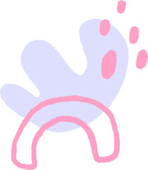 Pink Purple Doodle Abstract Shape