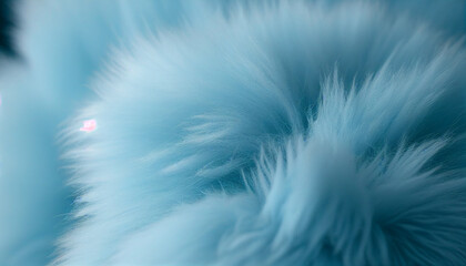 Light blue long fibre soft fur. Pastel tender color for girls background, Ai generated image