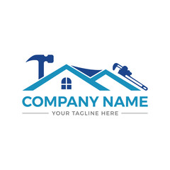 Home, Roofing, Building, repair logo, Home repair logo,  real estate logo design
