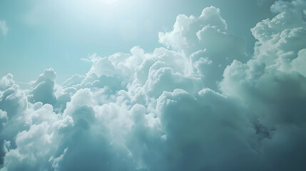 cloudy overcast sky sun light background billowing cloud formation weather - obrazy, fototapety, plakaty