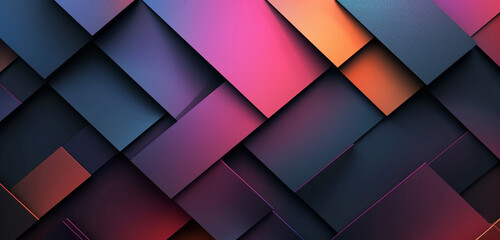 An abstract geometric pattern featuring sharp angles and a spectrum of amoled colors that pop against a dark background, designed to offer a modern, sleek look for realistic wallpaper in 3D, 8K - obrazy, fototapety, plakaty