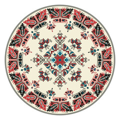 Traditional Bulgarian embroidery design element over white background