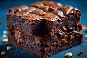 Chocolate Brownie with Nuts Detail