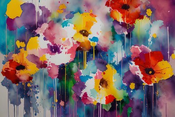 Colorful background with flowers. Floral background with flowers.