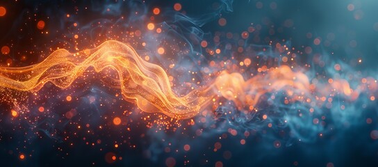 A mesmerizing display of exploding colors, intense warmth, swirling smoke, and flickering light creates a fiery symphony in the night sky - Powered by Adobe
