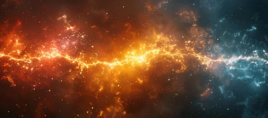 Foto op Plexiglas A mesmerizing nebula illuminates the vast expanse of the universe, showcasing the infinite beauty and wonder of outer space © Larisa AI