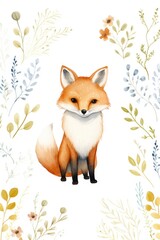 Watercolor fox