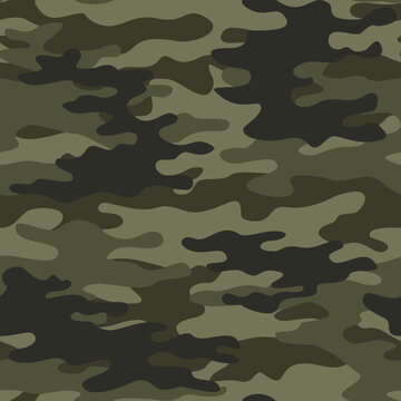Texture camouflage vector forest background, army khaki print, hunting design