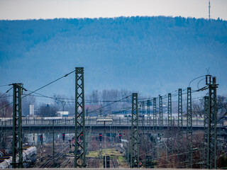 Fototapeta premium Bahngleise in einem Industriegebiet