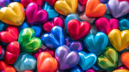 Colorful hearts background. Generative AI