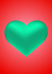 Big heart on a red background