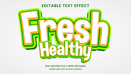 Fresh healthy 3d editable text effect