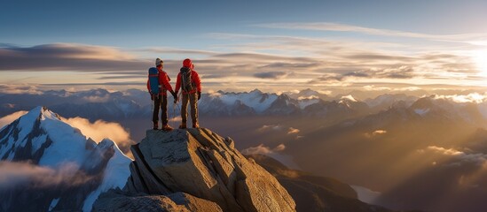 A pair of climbers managed to reach the top of the mountain and witnessed a view of misty clouds