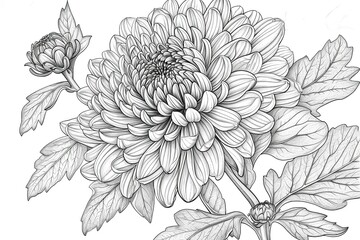 Coloring book flowers doodle style black outline.