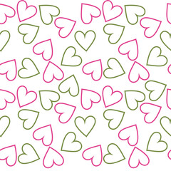 Seamless pattern of hearts. The concept of Valentine's Day. A pattern for fabric or gift paper.