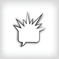 Creative speech bubble pop art dot design. Vector. Modern background for posters, websites, web pages, business cards, postcards, interior design.