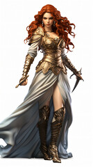 Goddess from Greek mythology with long, wavy and brown hair Generative AI