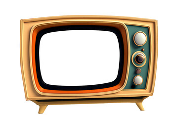 Vintage funny TV with screen and background isolated 