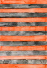 orange and black striped watercolor background. Halloween backdrop
