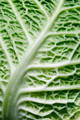 Fresh textured kale leaf with big white veins
