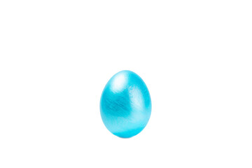 Easter eggs isolated on white background. Easter holiday concept. Handmade colorful shiny Easter...