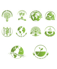 Earth Day Vectors Of Ecology And Environmental Protection Green Icons