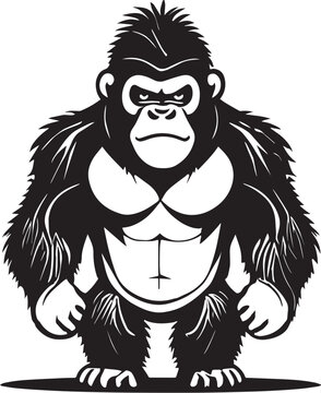 Gorilla Full Body Cartoon Illustration