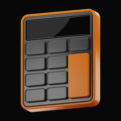 Premium Office calculator icon 3d rendering on isolated background
