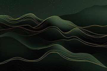 Mountain line art background, luxury Olive wallpaper design for cover, invitation background