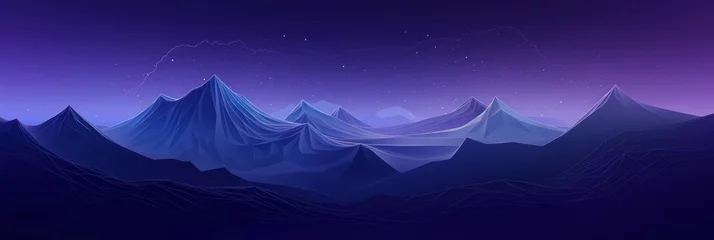Dekokissen Mountain line art background, luxury Purple wallpaper design for cover, invitation background © Lenhard