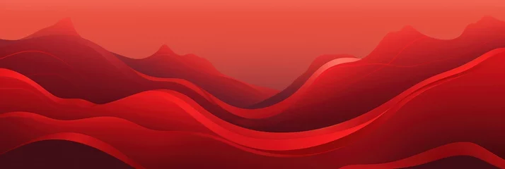 Foto auf Glas Mountain line art background, luxury Red wallpaper design for cover, invitation background © Lenhard