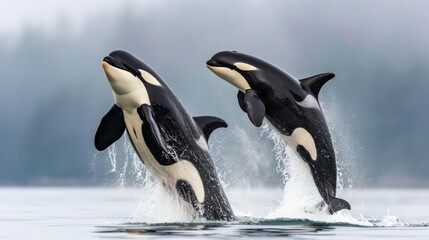 Killer whale orcinus orca, leaping, Canada
