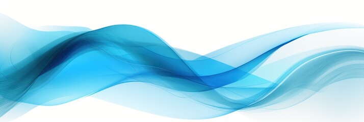 Moving designed horizontal banner with Azure. Dynamic curved lines with fluid flowing waves and curves