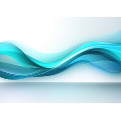 Moving designed horizontal banner with Cyan. Dynamic curved lines with fluid flowing waves and curves