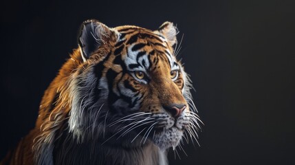 Tiger with a black background