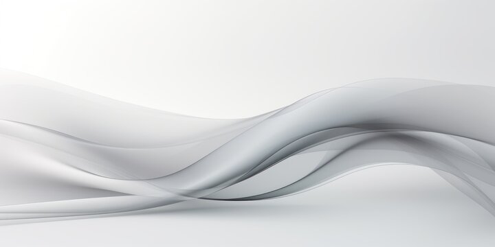 Moving designed horizontal banner with Gray. Dynamic curved lines with fluid flowing waves and curves © Lenhard
