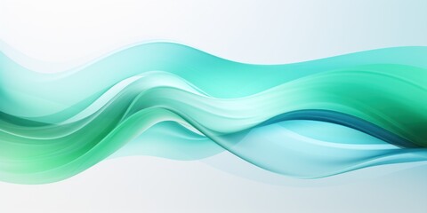 Moving designed horizontal banner with Mint. Dynamic curved lines with fluid flowing waves