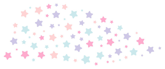 Pastel stars line simple. Vector illustration.	