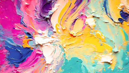 Abstract background of smeared oil paint of different colors.